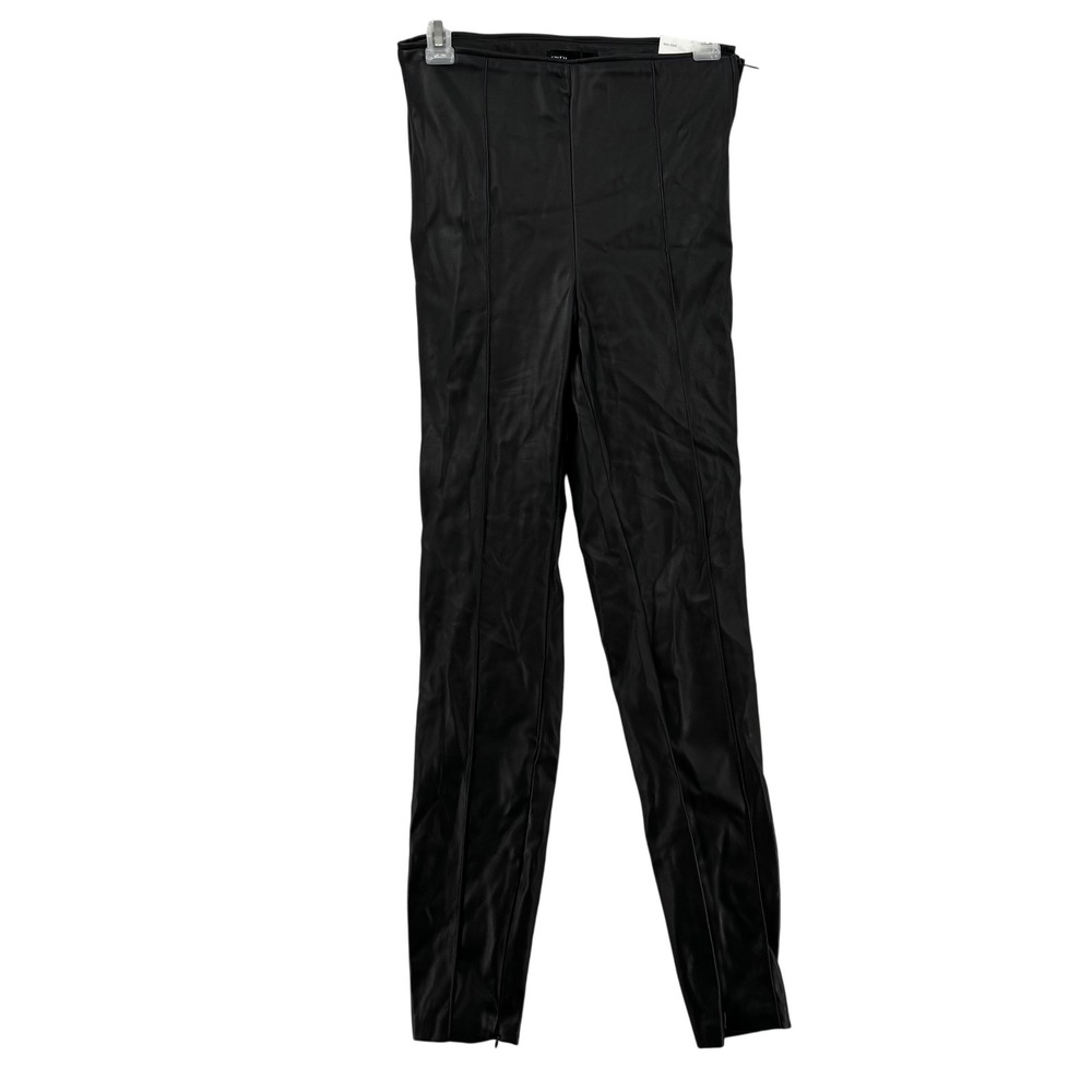 Zara Womens Black Faux Leather Mid‎ Rise Stretch Slim Leg Pants 7385 460 800 M